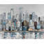 Napperon abstrait abstrait urbain avec villes bleues - décor moderne