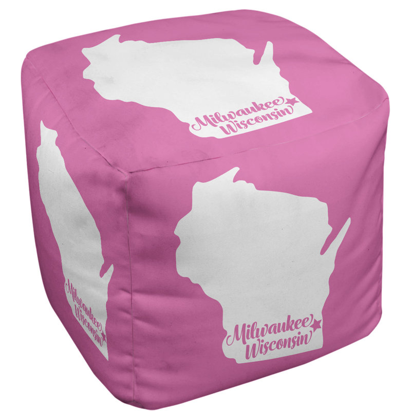 Upholstered Ottoman, Pink