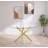 Izaih Round Glass Top Metal Base Dining Table-81910836