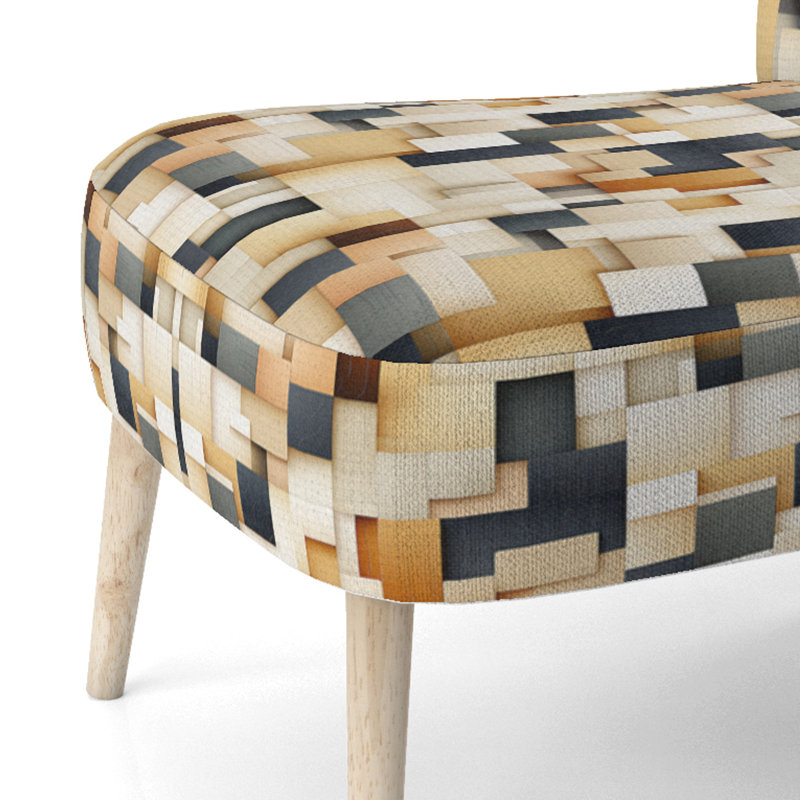 Chaise d'appoint rembourrée abstraite abstraite taupe Blockchain Blocks