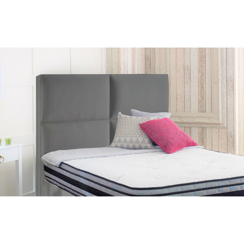 Margret Upholstered Velvet Headboard, Single (3'), Grey