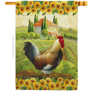 Polyester à 2 faces 40 x 28 po country rooster drapeau pour la maison