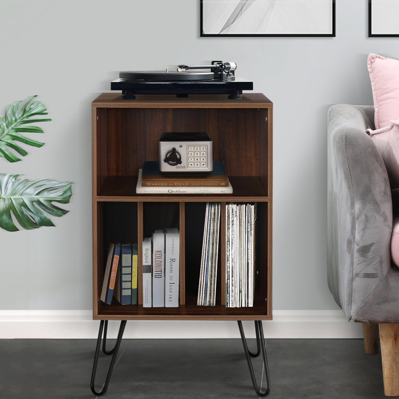 Support audio avec 2 tablettes ouvertes, Brun