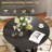 47” Round Dining Table For 4, Wood Farmhouse Kitchen Table For Living Room, Dinner, Chamfered Edge 1.18" Thickness Tabletop-1542690567