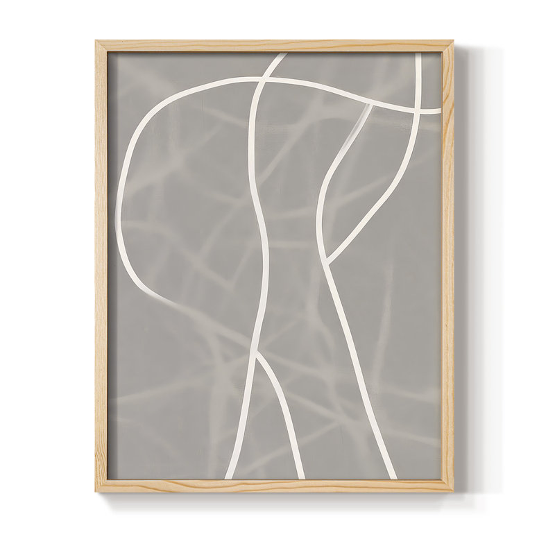 ABSTRACT Series DLxxxv, reproduction encadrée - bois massif, H 30 po x l 24 po