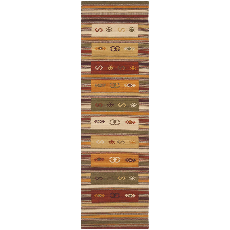 Bennett Hand Woven Wool Southwestern Rug, Runner 2'3" x 12'