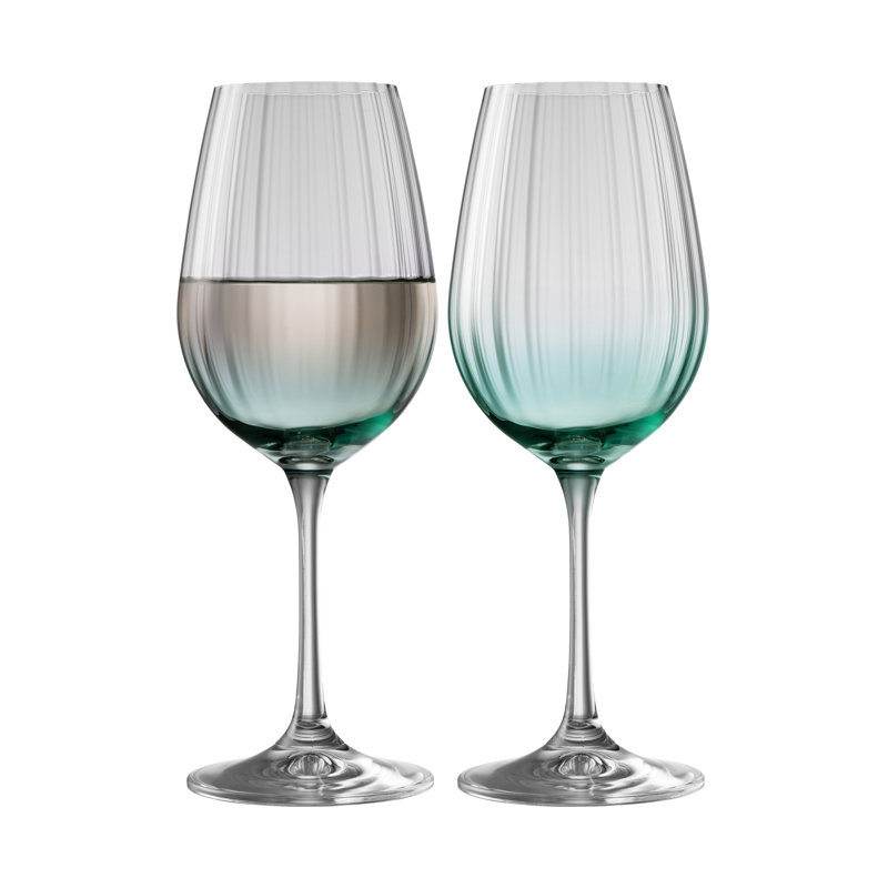 Briena 400ml White Wine Glass Set, Aqua