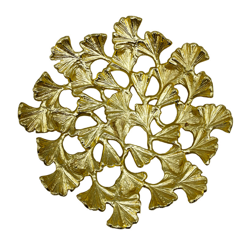 Assiette décorative en aluminium faite à la main Amirjon 1, Doré