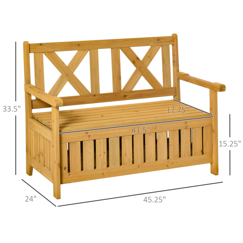 Banc de patio Outsunny, Jaune