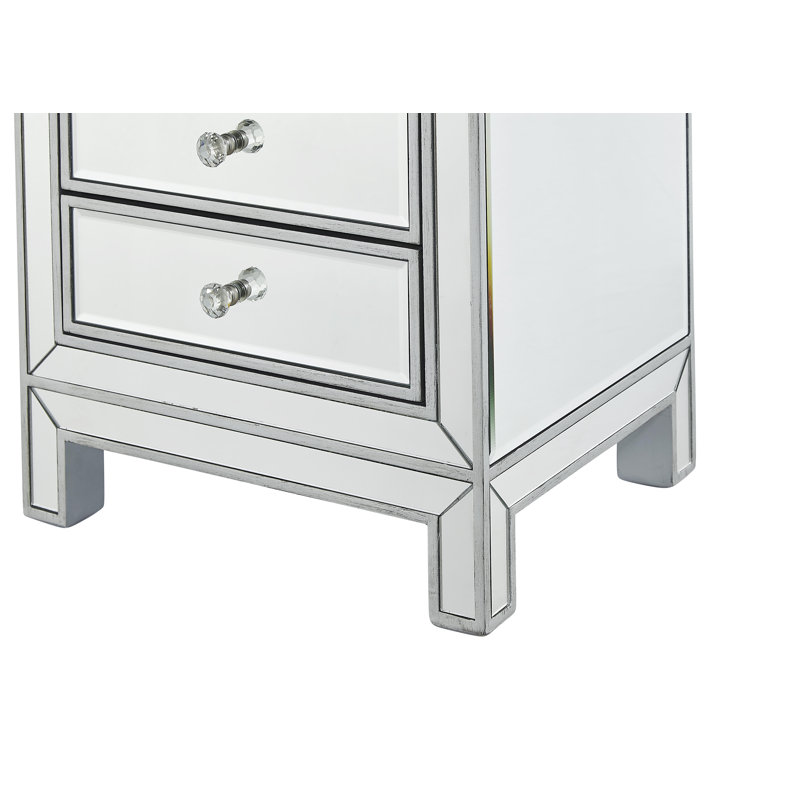 Commode à 7 tiroirs en bois manufacturé et l 18 po Fairgrove, Argent antique