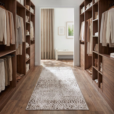 Nevada Collection Animal Printed Beige and Gold Rug