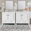 Meuble-lavabo blanc 72 po avec lavabo en céramique, portes à fermeture en douceur, tablettes de rangement doubles et tiroir divisé - Armoire de salle de bain moderne avec beaucoup de rangement