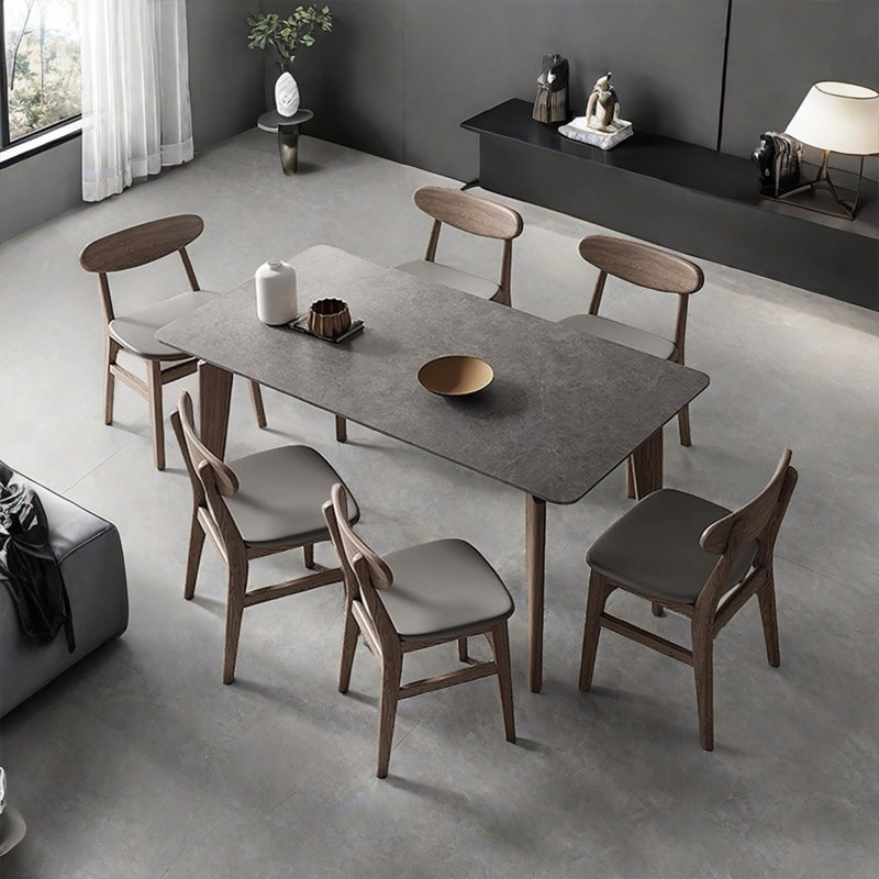 Table de salle à manger rectangulaire moderne, H 29,53 po x L 63 po x l 31,5 po