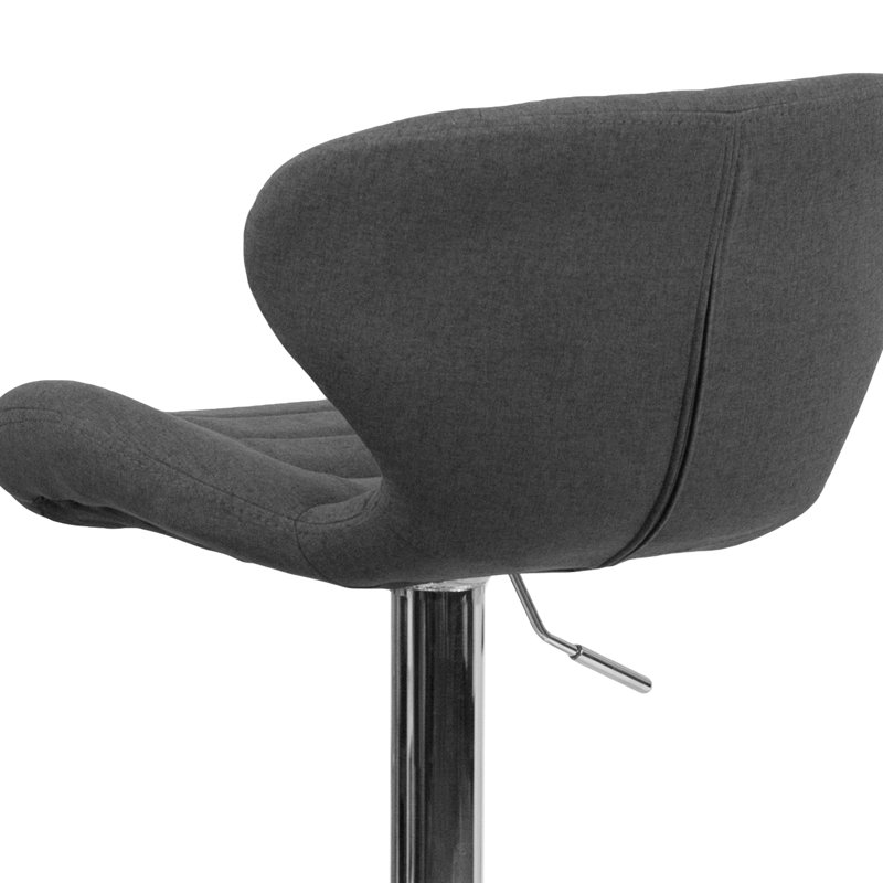 Arkport Swivel Upholstered Adjustable Height Counter Stool, Charcoal Gray