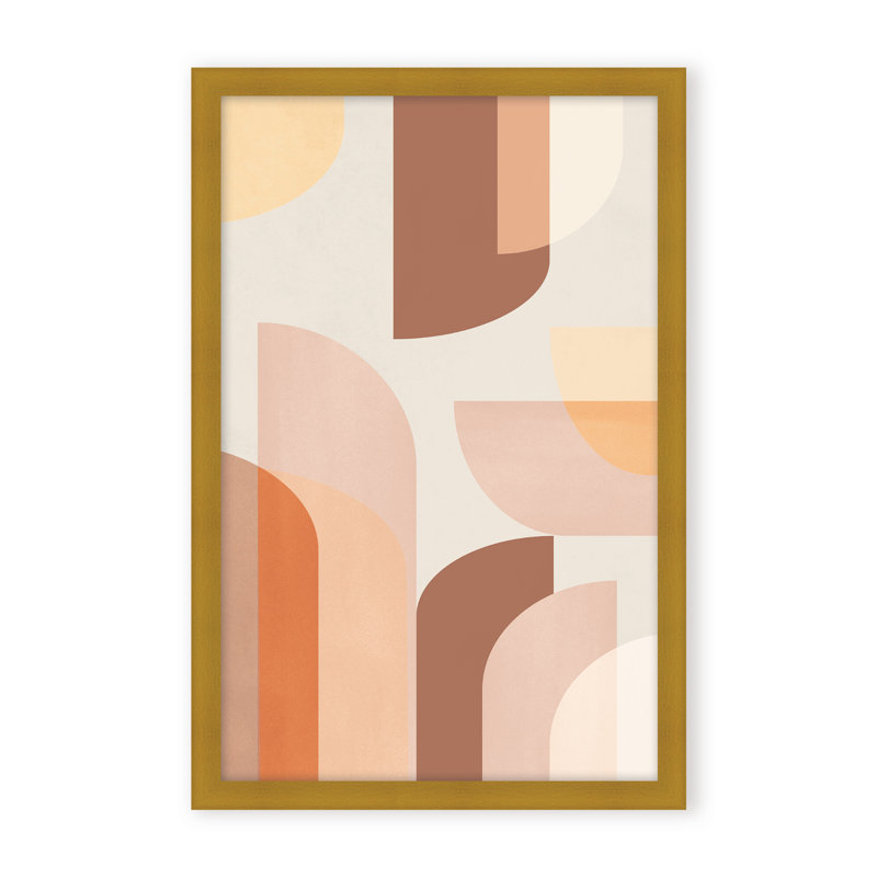 Abstract Retro Geometric by  - Picture Frame Graphic Art on Paper, 36" H x 24" W x 1.125" D, Framed Print, Gold