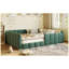 Lit tapissier en velours vert citrouille