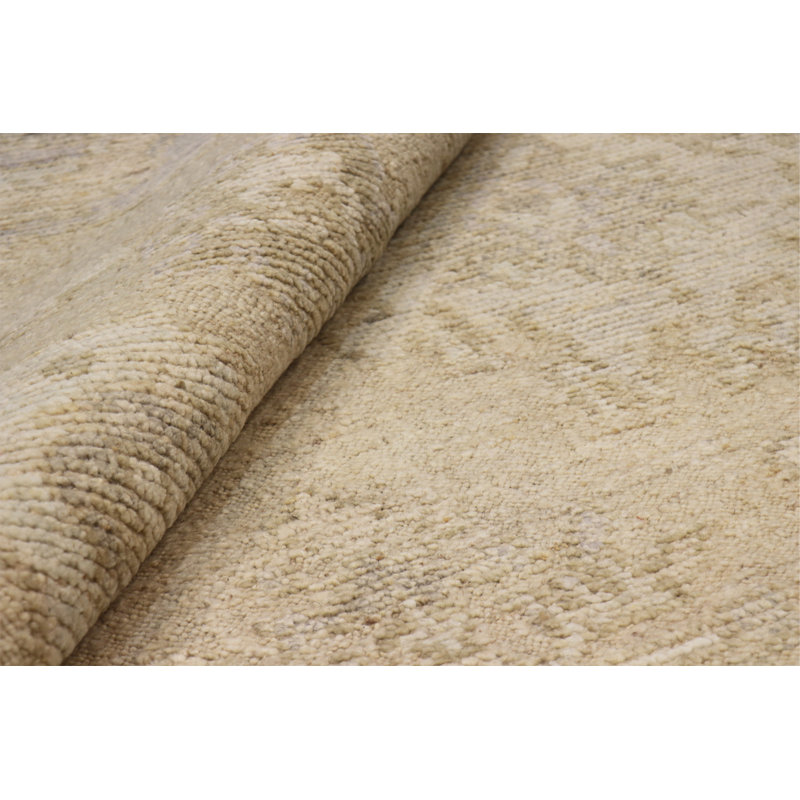Tapis crème en laine Oushak, Rectangle 9 pi 11 po x 12 pi 2 po