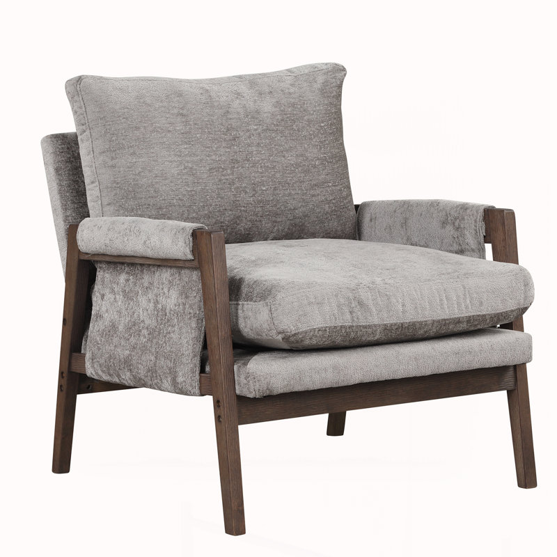 Blerton Mid-Century Modern Velvet Accent Chair,Leisure Chair with Solid Wood and Thick Seat Cushion for Living Room, Bedroom, Studio