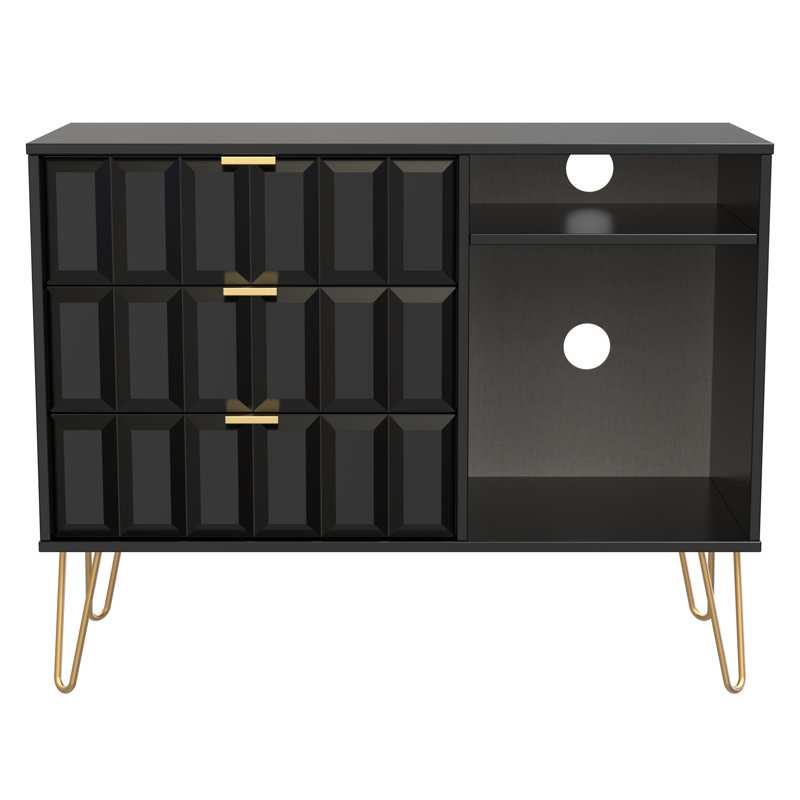 Alcimon 3 Drawer TV Unit, Black