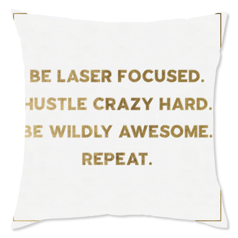 Motivational Square Pillow Cover & Insert