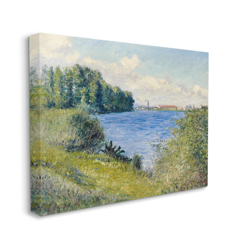 "Clear Blue Water Seaside", "Prairie", par lettres et lignes - peinture sur toile tendue, L 30 po x H 24 po