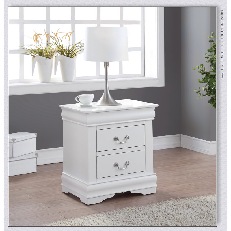 Table de chevet Louis Philippe, Blanc
