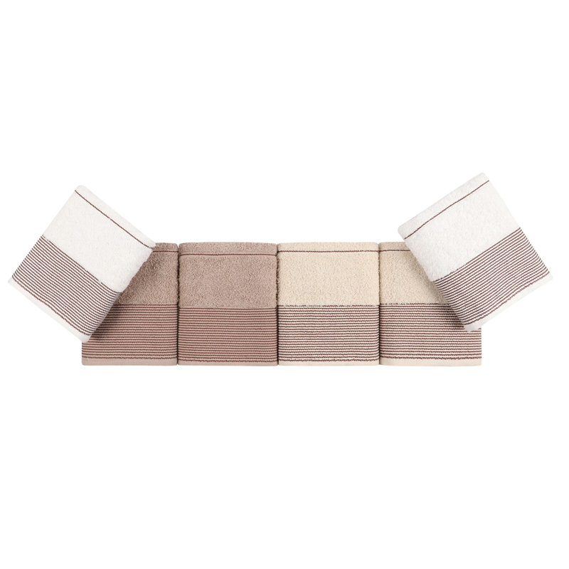 Ensemble de serviettes 6 pièces, Brun / gris/ blanc