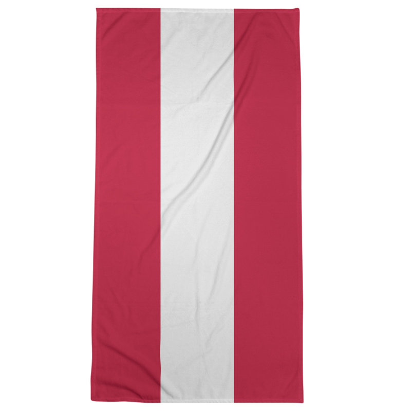 Bath Towel, Red/White