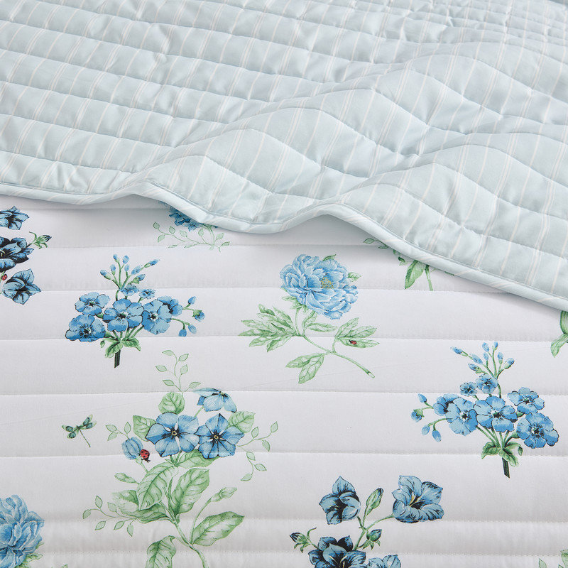 Lenox Classic Butterfly Meadow 2-Piece Quilt Set, Pink, Twin/Twin XL, Twin/Twin XL, Blue