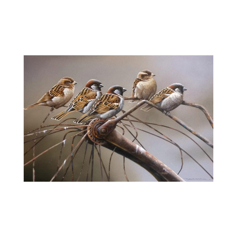 Birds on a Broken Bicycle 1 Piece Wrapped Canvas Wall Art