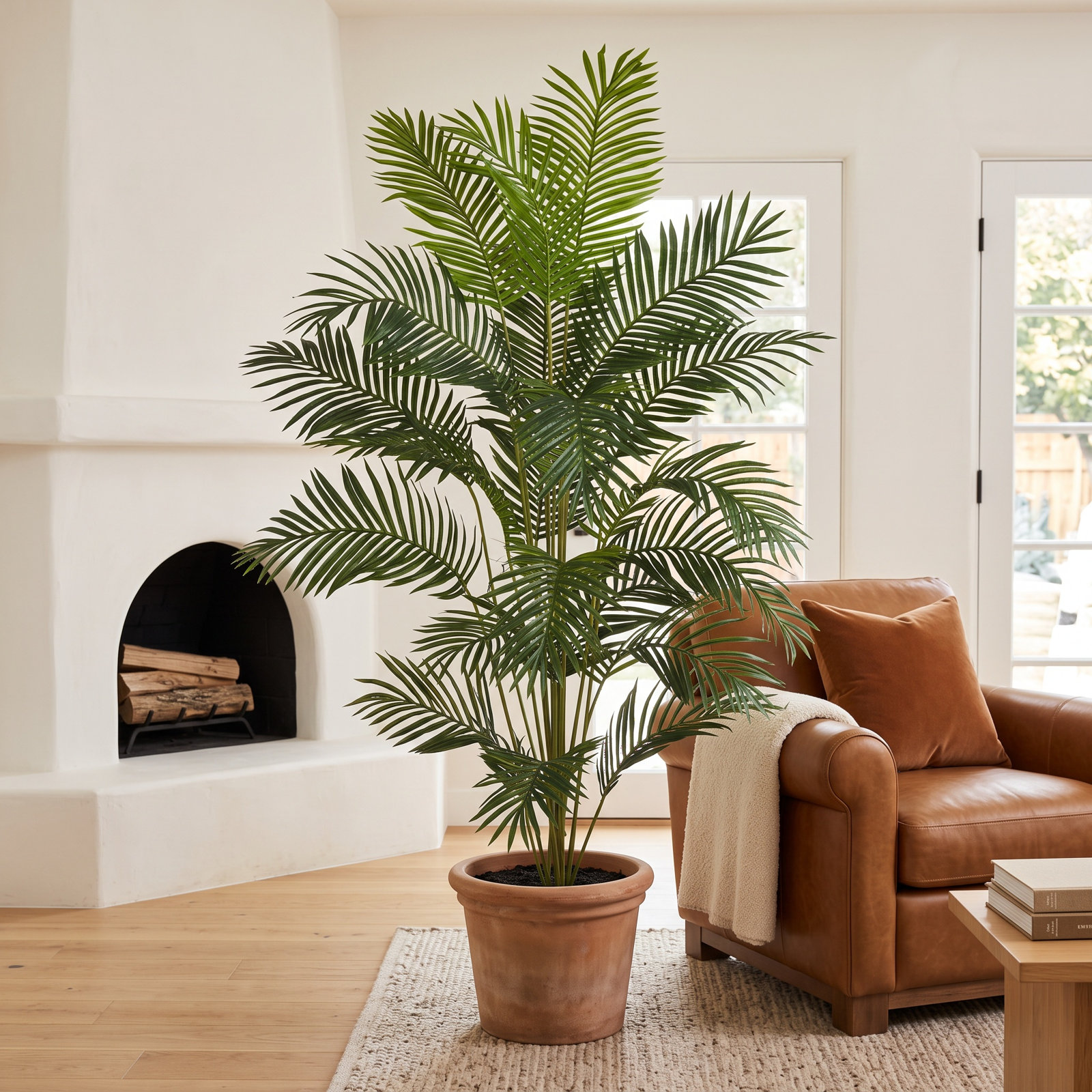 Palm Tree with Base Included, 84" H x 59" W x 54" D
