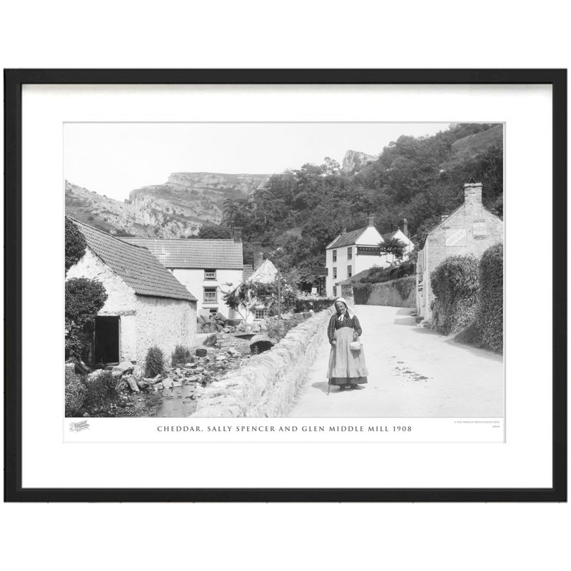 Cheddar, Sally Spencer And Glen Middle Mill 1908 - Single Picture Frame Print, 28cm H x 36cm W x 2.3cm D