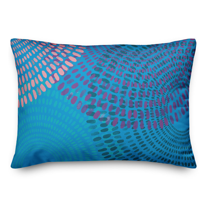 Geometric Outdoor Reversible Throw Pillow, Blue