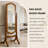 61.02"H Vintage Solid Wood Full-Length Mirror, Ins-Style Floor Standing Dressing Mirror, Retro Rotatable Floor Mirror