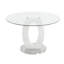 Table de salle à manger de 47,2 po en verre transparent de luxe moderne pour 4 à 6 personnes, table de cuisine moderne avec plateau en verre trempé et pieds en acier inoxydable, table de salle à manger circulaire pour la maison, le salon, l’appartement-1903597698-1895736816
