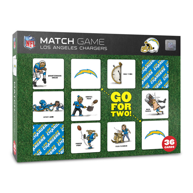 NFL Licensed Memory Match Game, Los Angeles Chargers