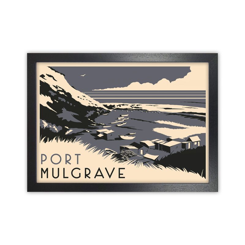 Port Mulgrave by Richard O'Neill - Print, Black Framed, 64cm H x 88cm W x 3cm D