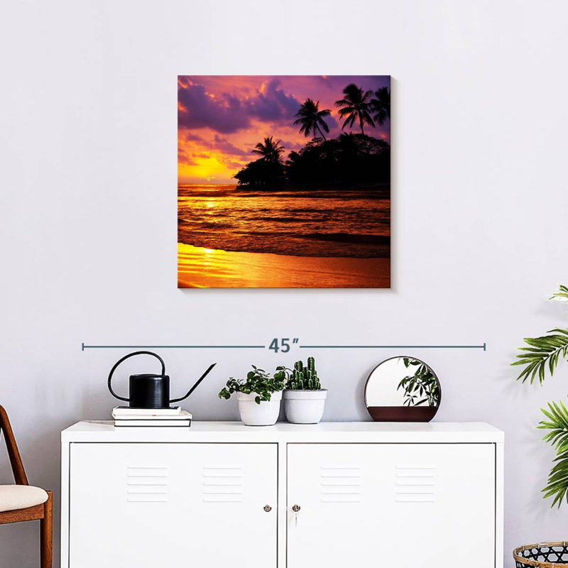 Silhouette de palmiers tropicaux Gillard, H 24 po x l 24 po