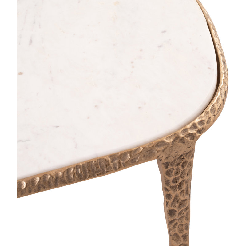 Table basse Astrid, White/Brass