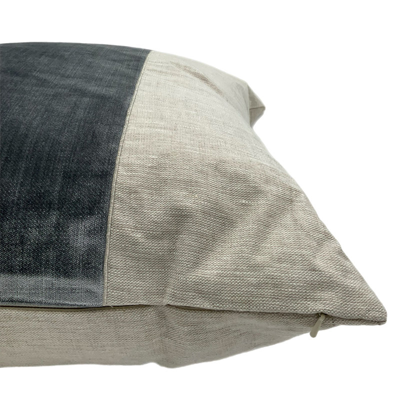 Raya Linen Blend Square Throw Pillow Cover & Insert, Gray