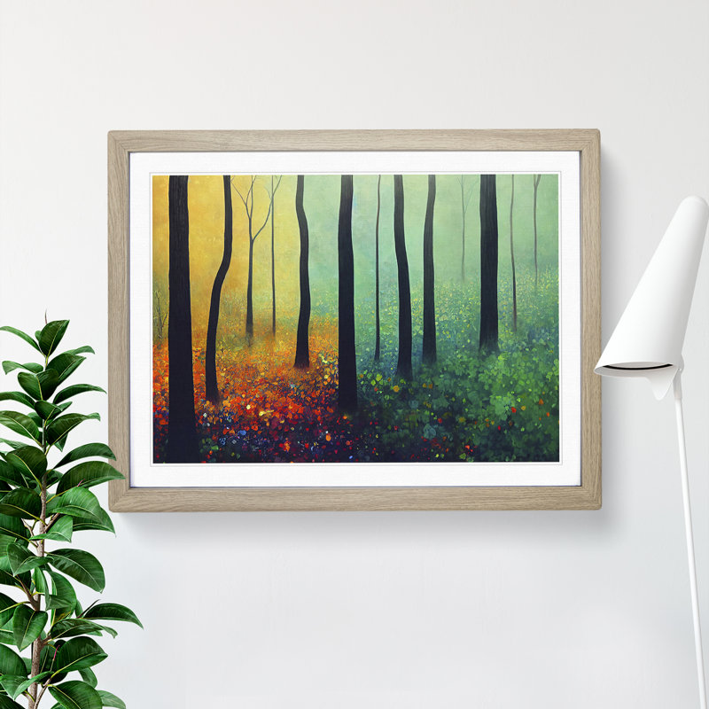 Colourful Forest In Spring Vol.3 - Single Picture Frame Painting, Oak Framed, 25cm H x 34cm W x 2cm D