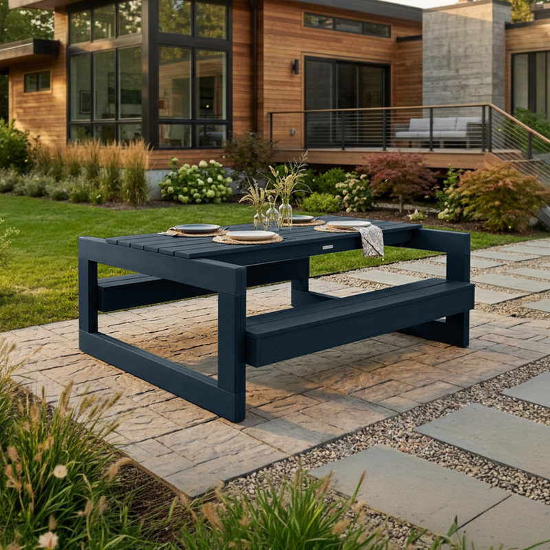 Table de pique-nique moderne Monroe, Federa Blue