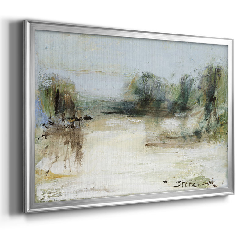 Toile tendue encadrée Wintery Horizon III, Argent, H 18 po x l 26 po x P 1,5 po