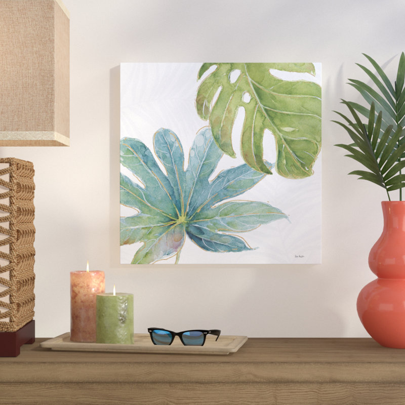 « tropical rosé vii », reproduction de peinture à l’aquarelle, H 18 po x l 18 po x P 1 po, Toile tendue