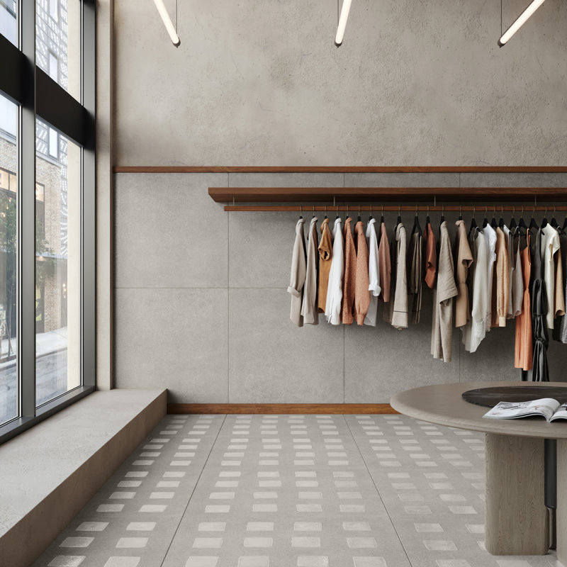 Bariazzo 35 In. X 35 In. Concrete Look Semi-Polished Porcelain Floor And Wall Tile (17.64 Sq. Ft. / Case), Gray