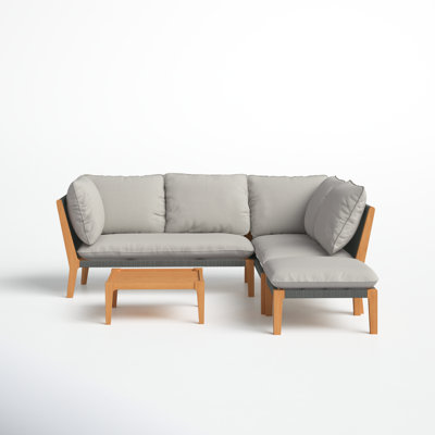 Habitat Eucalyptus 5 - Person Modular Patio Conversation Set with Cushions