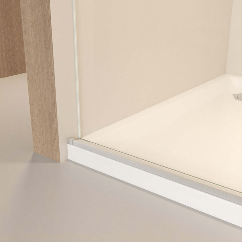56-60" X 76" H Frameless Sliding  Shower Door, 5/16" (8Mm) Clear Tempered Glass, Stainless Steel Frame, Brushed Nickel