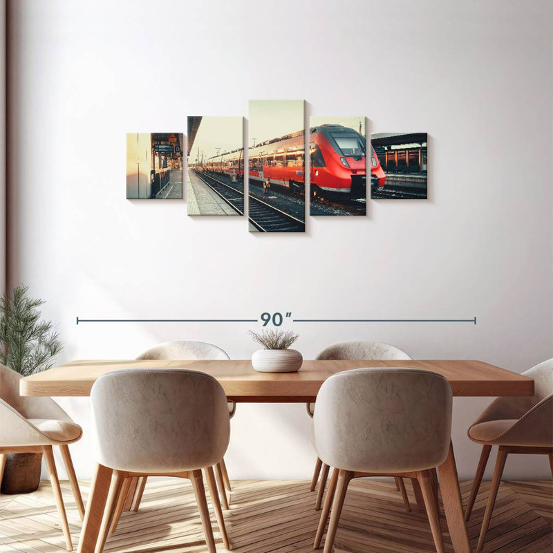 Red Train, 30" H x 68" W