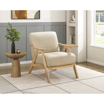 Chaise brune avec structure en bois massif et structure en bois d'hévéa