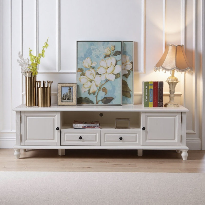 Meuble télé moderne et simple, Blanc cassé